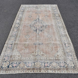 5x9 Vintage Turkish Wool Rug: Handmade Oushak Anatolian Decor