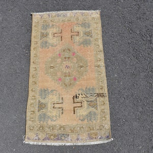 Handmade Turkish Oushak Rug: Pastel Boho Decor, 2x3 Vintage Wool Rug