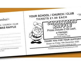 500 Raffle tickets in books of 5 made to order fundraising, prize draw tickets