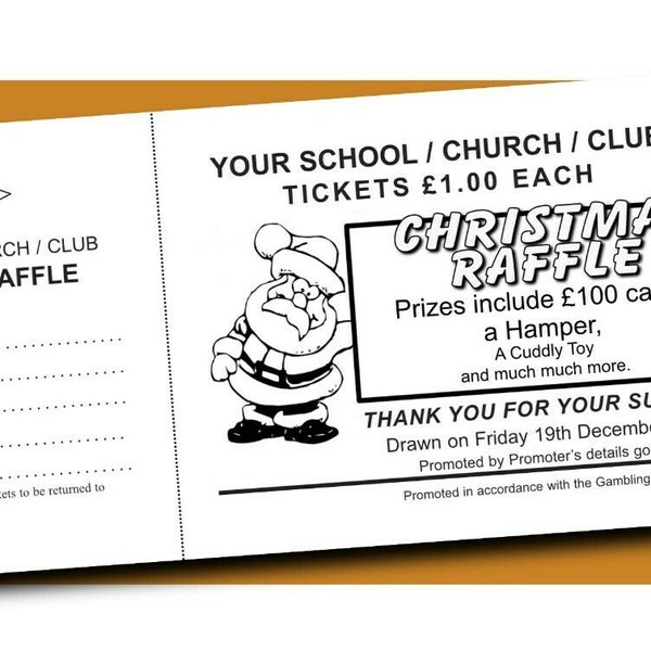 500 Raffle tickets in books of 5 made to order fundraising, prize draw tickets