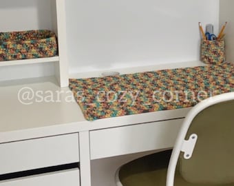 Crochet Desk Mat Set Pattern: Pen Holder & Stash Basket (PDF)