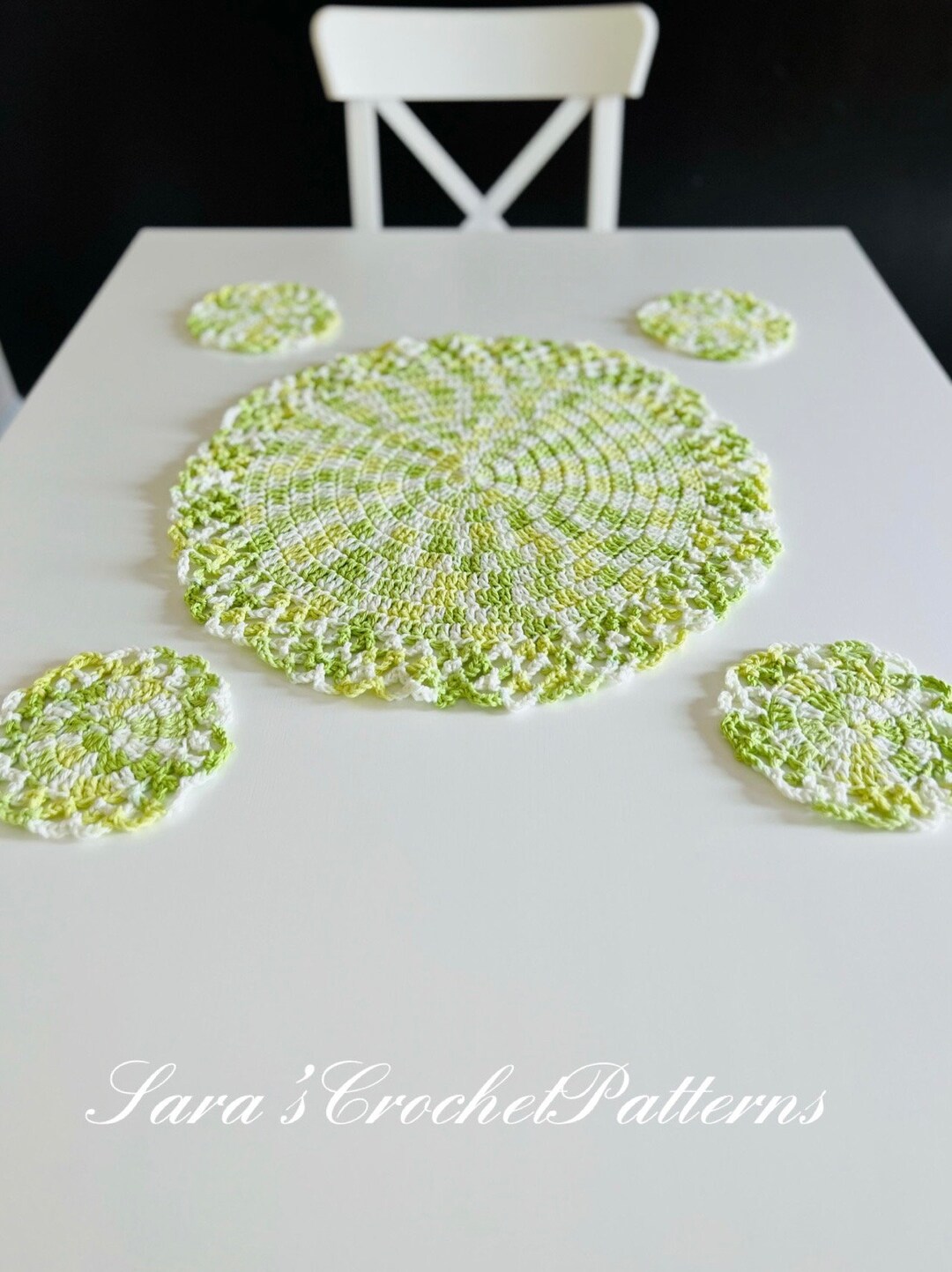 Placemat and Coasters Set Crochet Pattern, Beginners Friendly Pdf ...