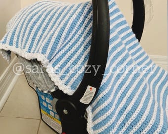 Crochet Baby Car Seat Cover Pattern, Beginners Friendly (PDF)