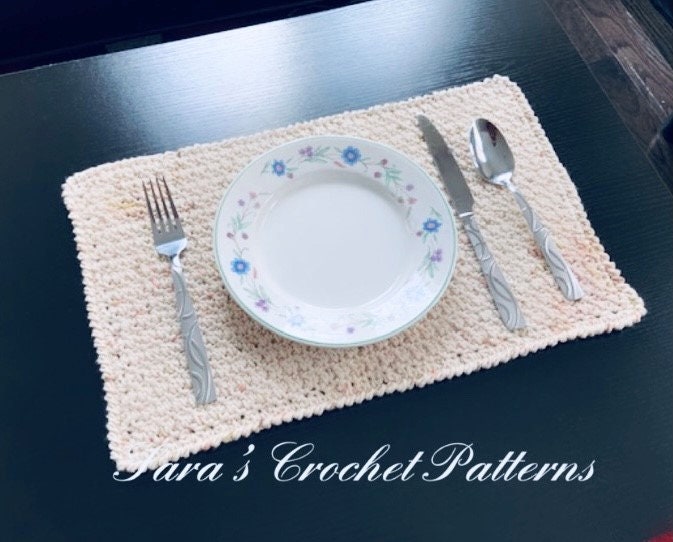 Crochet Placemat Pattern, PDF Crochet Pattern, Crochet Rectangular