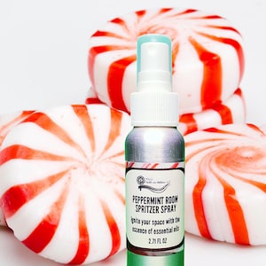 Peppermint Room Spray, Natural Aromatherapy Air Freshener, Plant-Based Essential Oil Spray, Odor Eliminator, Eco Friendly Home Fragrance