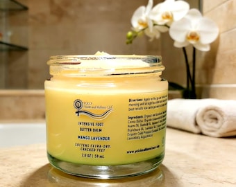 Foot Butter Balm for Dry Cracked Heels, Natural Heel Cream, Plant-Based Foot Cream, Vegan Foot Care, Handmade Foot Moisturizer, Spa Gift