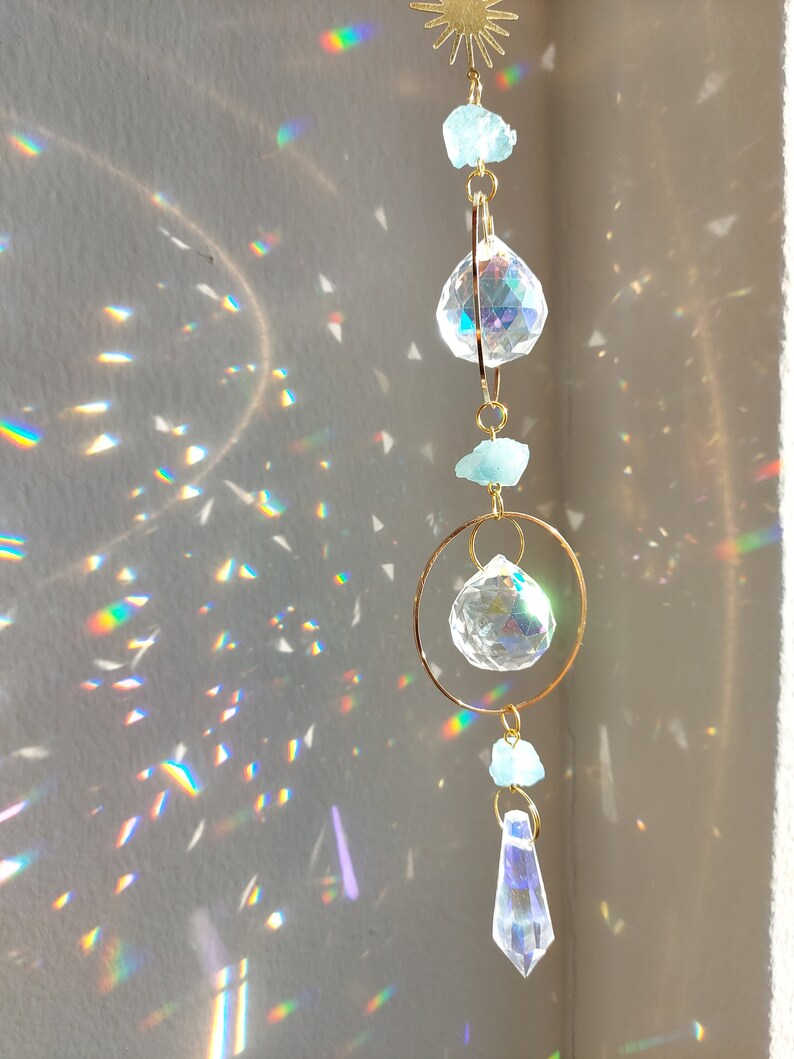 Suncatcher Rainbow Maker Pendant Hanging Sun Catcher Star Moon Etsy