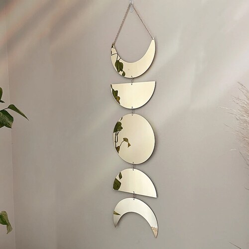 Moon & Star Mirrors Gold Brass DUO Nursery Decor Wall Etsy