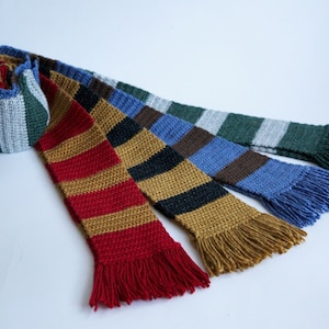 Wizard school house inspired crochet scarfs
