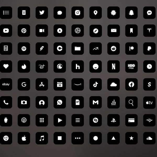 Minimalistic iOS Icon Pack  90+ | Four colourways Black, White, Cream, Palette | Free updates | iOS17 | Aesthetic | High Quality | iPhone 15