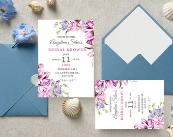 Wedding shower invitation, bridal shower card, Wedding shower card, Editable invitation, Wedding shower Invitation template, Printables