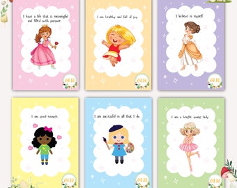 Girls' Affirmation Cards: Boho Printable Flashcards (Digital Download)