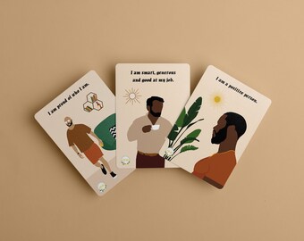 Masculine Affirmation Cards for Men: Boho Inspirational Quotes (Digital Download)