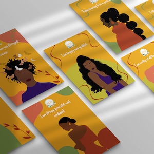 Printable Affirmation Cards For Women, Mental Health Affirmation Cards, Positive Affirmation Cards, Black Women Affirmation Cards