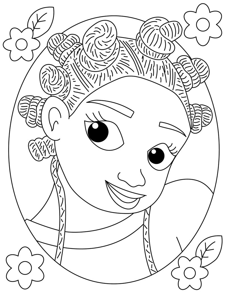 coloring page girls african american hairstyle