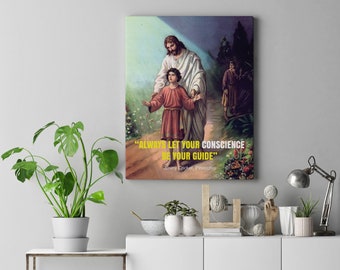 Let Your Conscience Be Your Guide Printable Wall Art| Digital Print| Digital Downloadable Print| Christian Gifts| Size 11x14 and 16x20