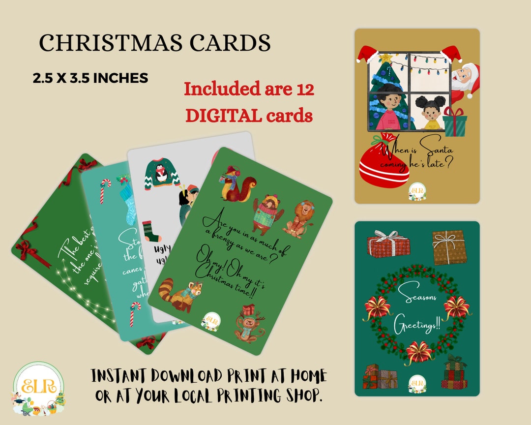 Xmas Cards Printable Holiday Cards Black Owned Shops Family Etsy UK
