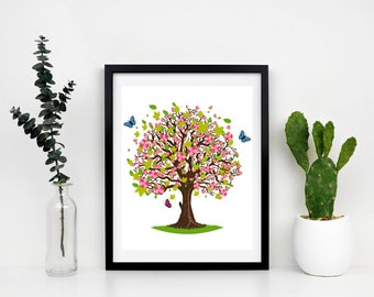 Minimalist Tree Art, Tree Printable, digital download, Modern Wall Art, Nature Wall Decor, Home Warming Gift, Tree Illustration, Instant PNG