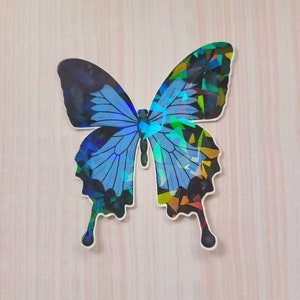 Holographic Blue Butterfly - Vinyl Sticker