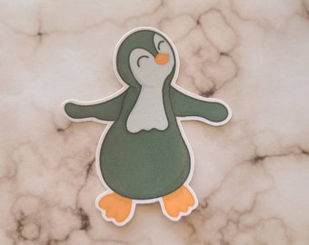 Pegatina de vinilo de pingüino bailando feliz - Resistente al agua