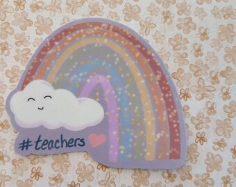 Colorful Rainbow Teacher - Vinyl Sticker