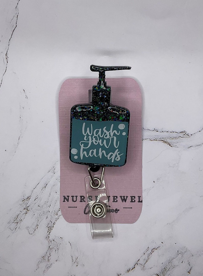 Wash Your Hands Soap/sanitizer Badge Reel Etsy