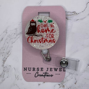 Owl be Home for Christmas Badge Reel