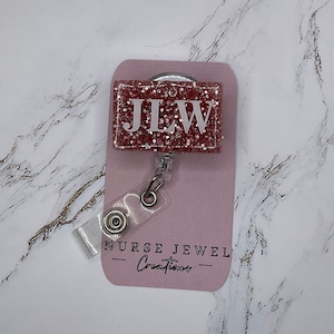 Carrete de insignia de monograma rectangular personalizable