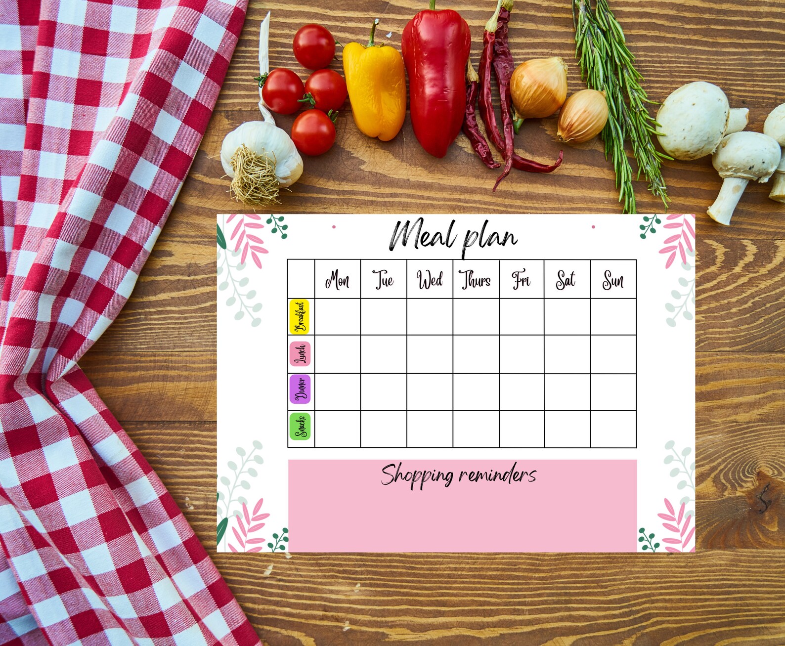 Weekly Meal Planner Printable INSTANT DOWNLOAD Weekly Menu - Etsy UK
