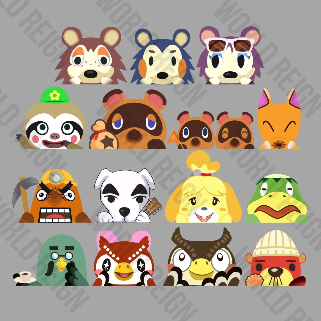 New Horizons Peekers Vinyl Stickers ACNH Car Decal Etsy