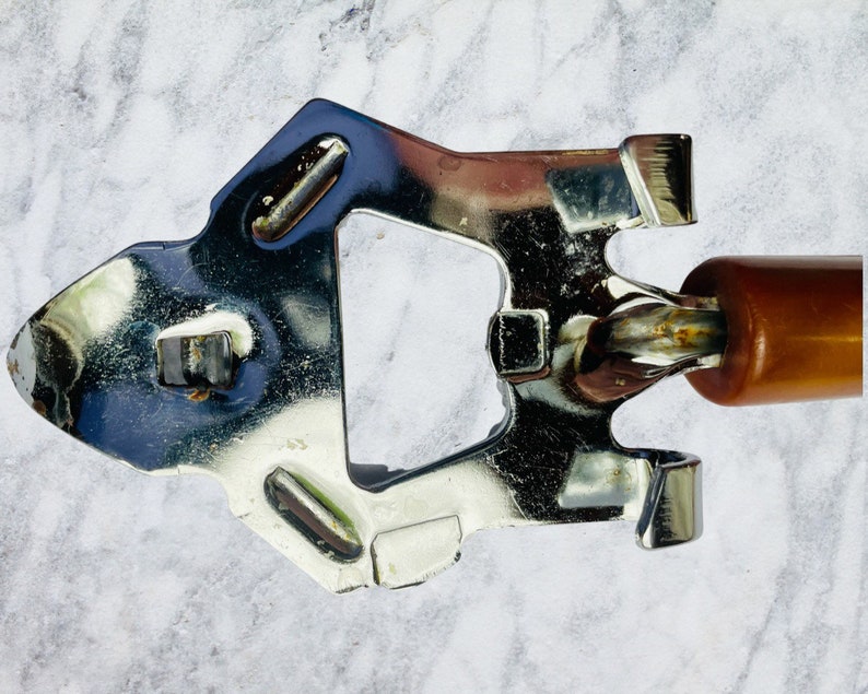 Vintage Bakelite Bottle Opener/can Punchwith Marbled Butterscotch