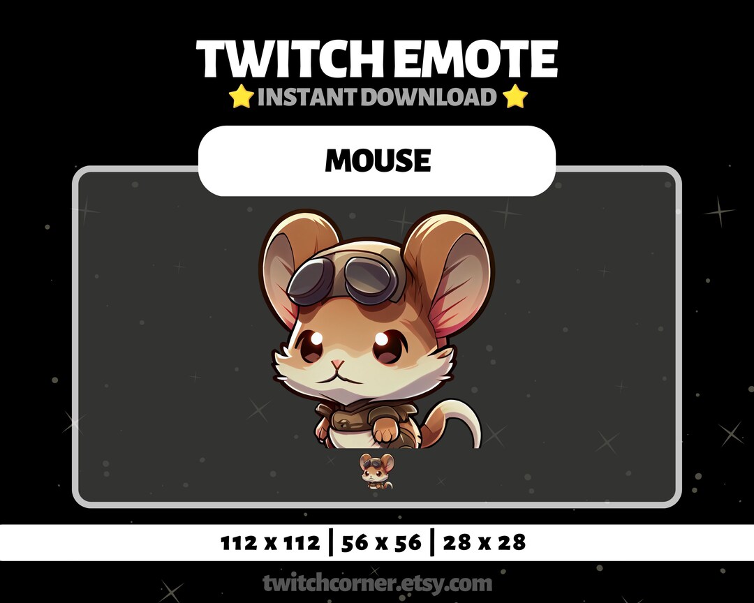 Cute Mouse Twitch Emote for Streamers Mouse Twitch Emote Etsy