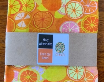 Orange Lemon Squeezy - Bright Citrus Tea Towel