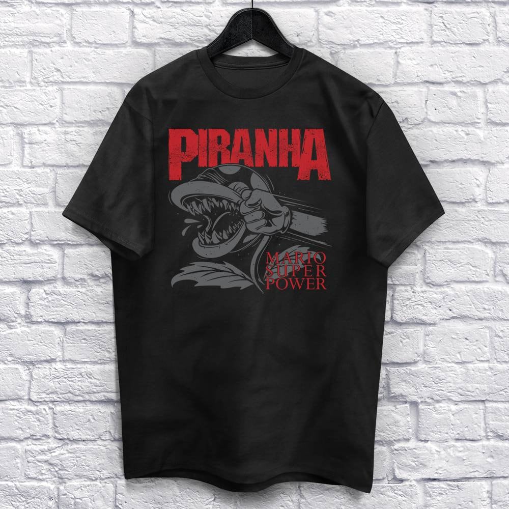 Walk Piranha T-Shirt Unisex (For Men and Women) Funny Shirt Gamer Shirt Heavy Metal Shirts Video game Shirt Music Retro SMB