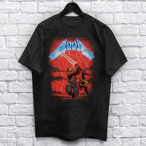 Rip the Lightning Classic T-Shirt Unisex (For Men and Women) Demon Shirt Heavy Metal Shirts. Metalhead Shirt Music Tee Retro Gaming