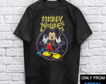 Metal Mouse T-shirt Unisex (För Män och Dam) Rolig Söt T-shirt Heavy Metal T-shirts. Metalhead T-shirt Retro Gaming