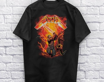 Rip the Lightning T-Shirt Unisex (For Men and Women) Demon Shirt Heavy Metal Funny Shirts. Metalhead Shirt Music Tee Retro Gaming