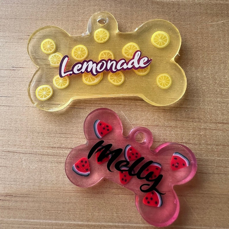 Raspberry Dog Tag Fruit Themed Resin Dog Tag, Cute Pet ID Tag, Custom Dog Tag ...