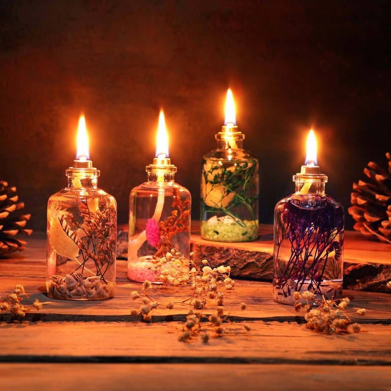 Imperiums Decorative Oil Lamp Candle Set of 4, Home Decor, Warming Gift
