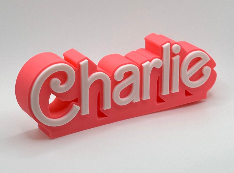 Custom Barbie Name Stand With Base Etsy