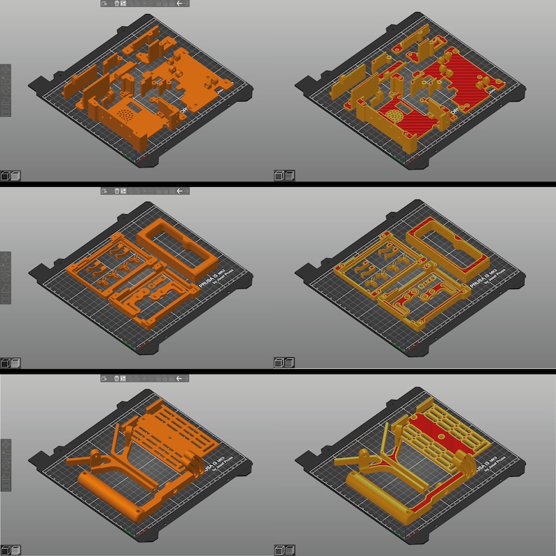 Six 5.5 Display Raspberry Pi 4 workstation case Digital version for 3D printing .3mf, .stl and .gcode image 3