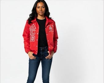Delta Sigma Theta Embroidered Greek  line jacket, Delta paraphernalia