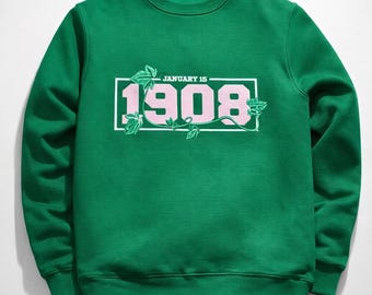 Year 1908 Sweatshirt Embroidered Sorority, Founders day, J15 sweatshirt 1908 Sweatshirt or Crewneck