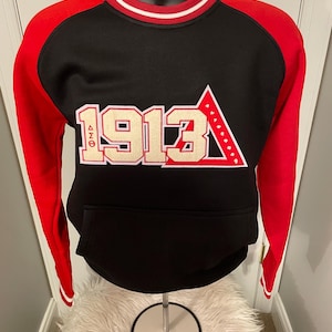 Felpa Delta Sigma Theta, felpa in ciniglia, J13, Sorority, felpa ricamata Delta o felpa girocollo 1913
