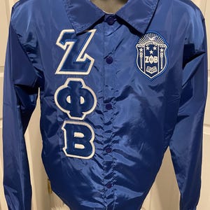 Zeta Phi Beta Embroidered Greek  line jacket, Zeta  paraphernalia