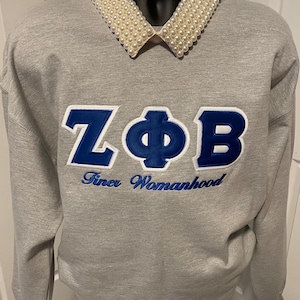 Zeta Phi Beta, 1920, J16, Sorority, Zeta , Crest Embroidered Sweatshirt/Crewneck/so sweet/finer womanhood
