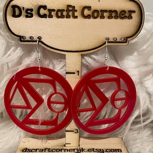 Delta Sigma Theta acrylic earrings