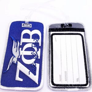 Zeta Phi Beta luggage tags