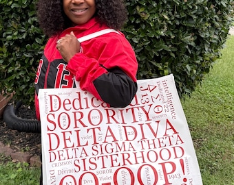 Delta Sigma Theta large shopping bag