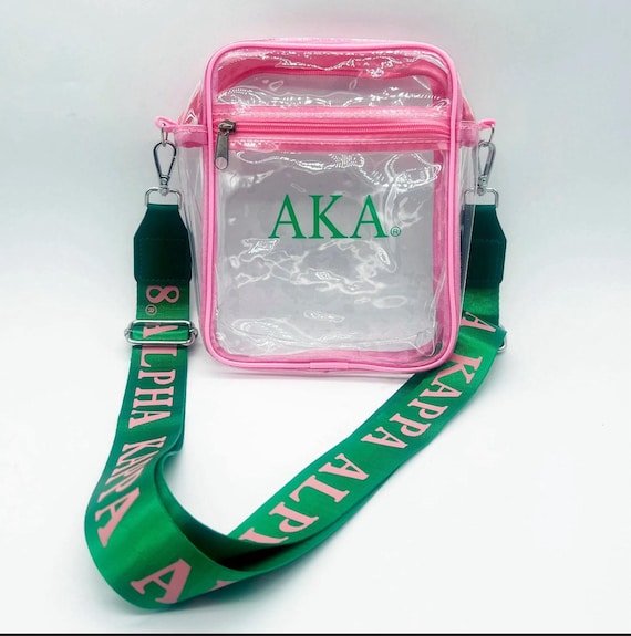 AKA adjustable purse strap and clear purse.